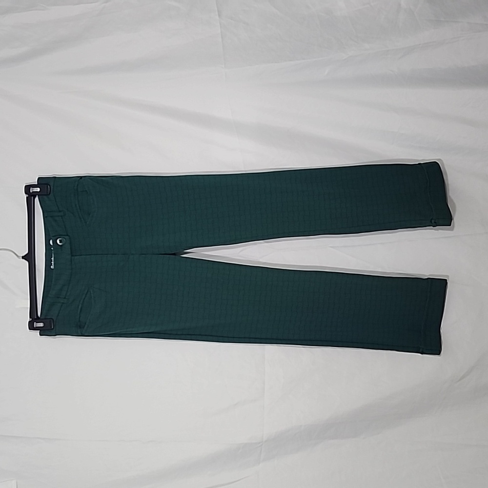 Betabrand Green Printed Straight Leg Dress Pants Size M